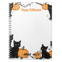 Schwarze Katzen und Pumpkin Happy Halloween