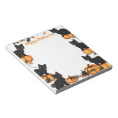 Schwarze Katzen und Pumpkin Happy Halloween Notizblock (angewinkelt)