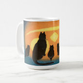Schwarze Katzen und Pumpkin Kaffeetasse (Vorderseite Links)