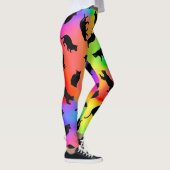 Schwarze Katzen und Regenbogen-Leggings Leggings (Rechts)