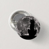 Schwarze Katzen-und Vollmond-Knopf Button (Vorne & Hinten)