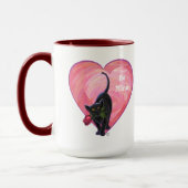 Schwarze Katzen-Valentinstag Tasse (Links)
