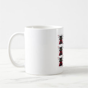 Schwarze Katzen-Vampir-Umhang Halloween-Muster Kaffeetasse