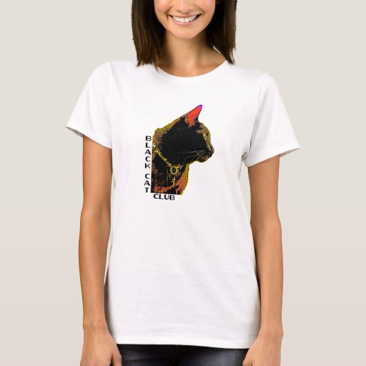 Schwarze Katzen-Verein-T - Shirt (Vorderseite)