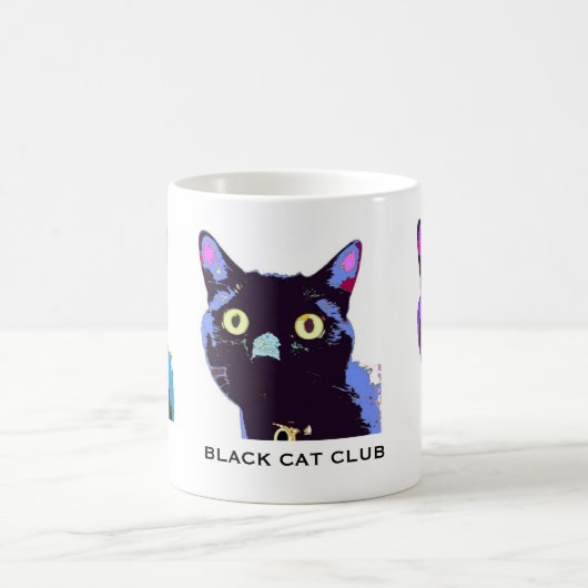 Schwarze Katzen-Verein! Tasse (Mittel)