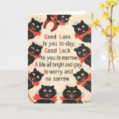 Schwarze Katzen-viel Glück-Gruß-Karte Karte (Gelbe Blume)