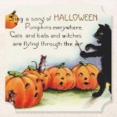 Schwarze Katzen-Vintager PapierUntersetzer Untersetzer (Vorderseite)