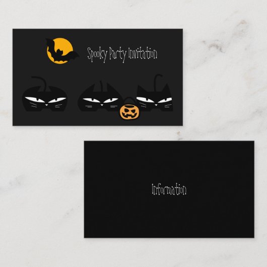 Schwarze Katzen Visitenkarte (Vorne/Hinten)