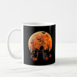 Schwarze Katzen Vollmond Lustig Tier Tierliebhaber Kaffeetasse