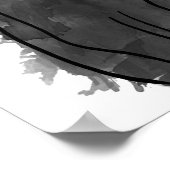 Schwarze Katzen Wasserfarben Kunst, Aquarellfarben Poster (Ecke)