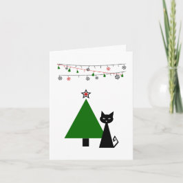 Schwarze Katzen-Weihnachten Feiertagskarte
