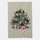Schwarze Katzen Weihnachtsbaum Katze Lover Xmas Li Geschirrtuch (Vertikal)