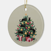 Schwarze Katzen Weihnachtsbaum Katze Lover Xmas Li Keramik Ornament (Links)
