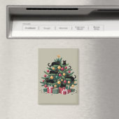 Schwarze Katzen Weihnachtsbaum Katze Lover Xmas Li Magnet (In Situ (Geschirrspüler))