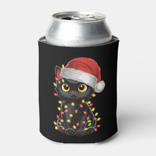 Schwarze Katzen-Weihnachtsbaumlichter Lustiger San Dosenkühler