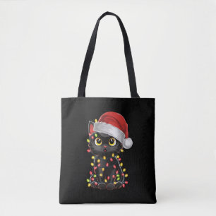 Schwarze Katzen-Weihnachtsbaumlichter Lustiger San Tasche