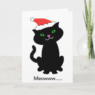Schwarze Katzen-Weihnachtskarte Feiertagskarte