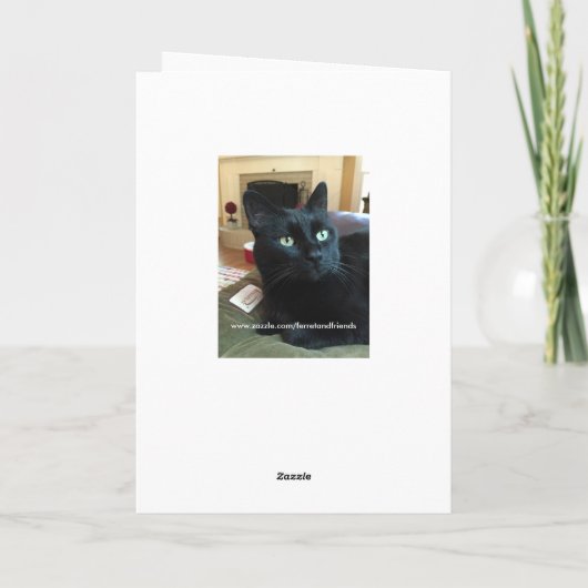 Schwarze Katzen-Weihnachtskarte Feiertagskarte (Rückseite)