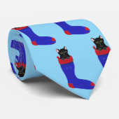 Schwarze Katzen-Weihnachtsstrumpf-Halsbinden Krawatte (Gerollt)