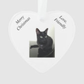 Schwarze Katzen-Weihnachtsverzierung Ornament (Rückseite)