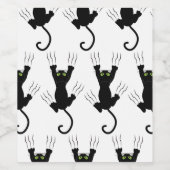 Schwarze Katzen Weinetikett (Einzelnes Label)
