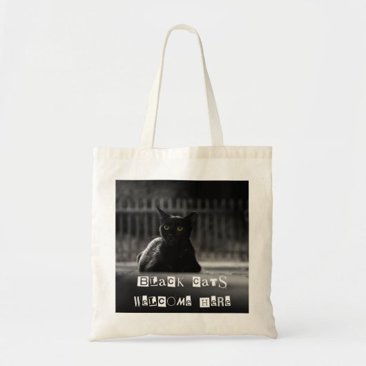 "Schwarze Katzen Willkommen" Tote Bag - Trick oder Tragetasche (Vorne)
