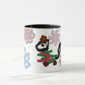 Schwarze Katzen Winter Tasse (Zentrum)