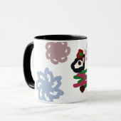 Schwarze Katzen Winter Tasse (Vorderseite Links)