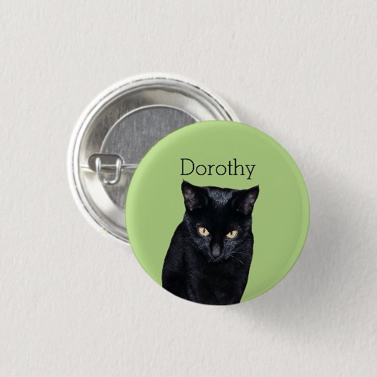 Schwarze Katzen-wirkliches Foto personalisierte Button (Vorne & Hinten)