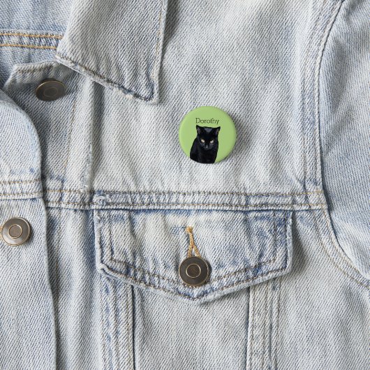 Schwarze Katzen-wirkliches Foto personalisierte Button (Beispiel)