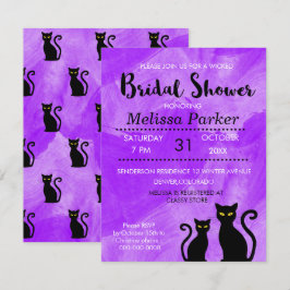 Schwarze Katzen Witchy Halloween Brautparty Party Einladung