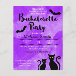 Schwarze Katzen Witchy Halloween Einladung