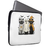Schwarze Katzen zu Halloween-Kostümen - Geist, Hex Laptopschutzhülle (Vorne Rechts)