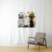 Schwarze Katzen zu Halloween-Kostümen - Geist, Hex Wandteppich (Beispiel)