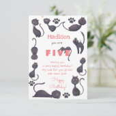 Schwarze Katzen zum Geburtstag Karte (Stehend Vorderseite)