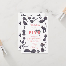 Schwarze Katzen zum Geburtstag Karte