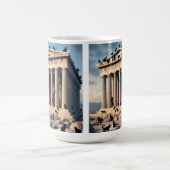 Schwarze Katzenarmee im Parthenon Kaffeetasse (Mittel)