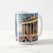 Schwarze Katzenarmee im Parthenon Kaffeetasse (VorderseiteRechts)