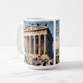 Schwarze Katzenarmee im Parthenon Kaffeetasse (Vorderseite Links)