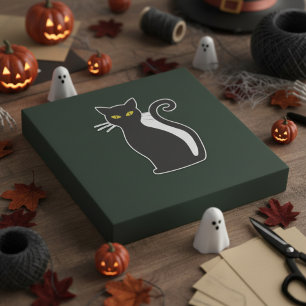 Schwarze Katzenaufkleber Aufkleber