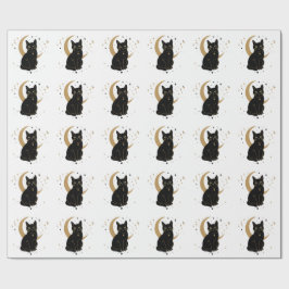 Schwarze Katzenaufkleber Geschenkpapier