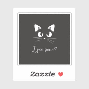 Schwarze Katzenaufkleber, ich sehe Katzenaufkleber Aufkleber
