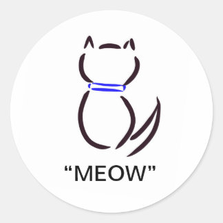 Schwarze Katzenaufkleber Runder Aufkleber