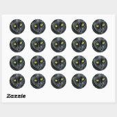 Schwarze Katzenaufkleber Runder Aufkleber (Blatt)
