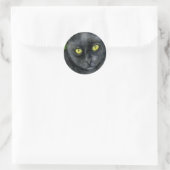 Schwarze Katzenaufkleber Runder Aufkleber (Tasche)