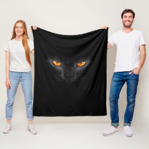 Schwarze Katzenaugen Fleecedecke
