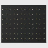 Schwarze Katzenaugen | Halloween Geschenkpapier (Flach)