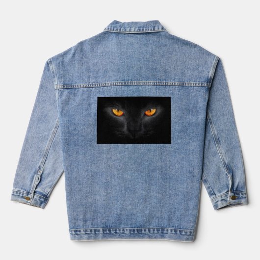 Schwarze Katzenaugen Jeansjacke (Rückseite)
