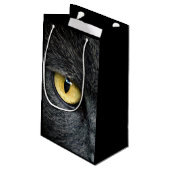 Schwarze Katzenaugen Kleine Geschenktüte (Rückseite Schrägansicht)