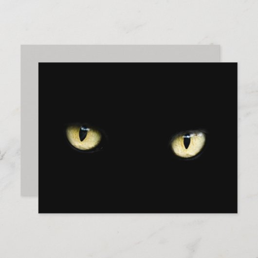 Schwarze Katzenaugen Postkarte (Vorne/Hinten)